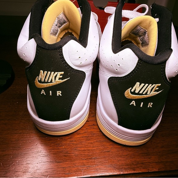 Nike Men's air flight light mids White Sneakers with Black and Yellow Highlights - Picture 2 of 6